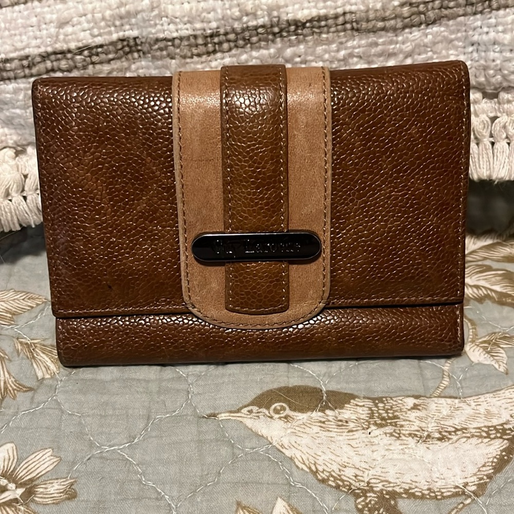Guy Laroche Brown and Tan Vintage Wallet
